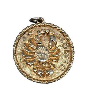 Scorpio Zodiac Symbol Pendant Gold Tone Scorpion Design October 23-November 21